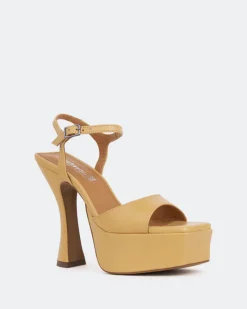 Platform-L'INTERVALLE Betsey Camel Leather/Cuir Châmeau