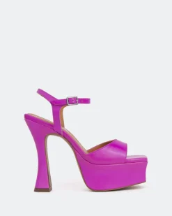 Platform-L'INTERVALLE Betsey Purple Leather/Cuir Violet