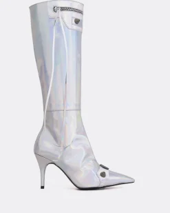 Tall Boots-L'INTERVALLE Beyonce Silver Mirror