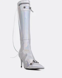 Tall Boots-L'INTERVALLE Beyonce Silver Mirror