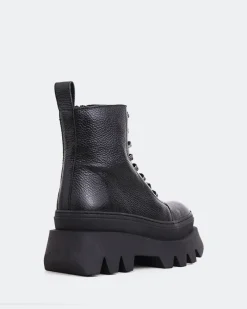 Lace-up|Ankle Boots-L'INTERVALLE Bianchi Black Leather