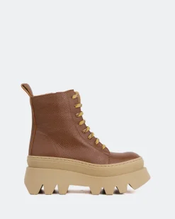 Lace-up|Ankle Boots-L'INTERVALLE Bianchi Camel Leather