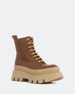 Lace-up|Ankle Boots-L'INTERVALLE Bianchi Camel Leather
