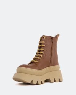 Lace-up|Ankle Boots-L'INTERVALLE Bianchi Camel Leather