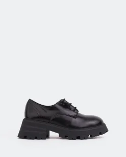 Lace-up-L'INTERVALLE Bieber Black Leather