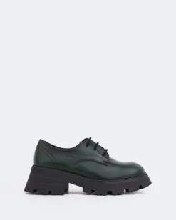 Lace-up-L'INTERVALLE Bieber Green Leather