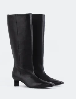 Tall Boots-L'INTERVALLE Blanzy Black Leather