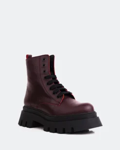 Lace-up|Ankle Boots-L'INTERVALLE Boise Burgundy