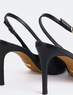 Slingbacks-L'INTERVALLE Borage Black Leather