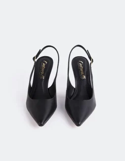 Slingbacks-L'INTERVALLE Borage Black Leather
