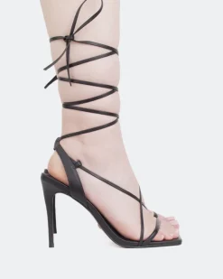 Strappy|High Heels-L'INTERVALLE Boudoir Black Leather