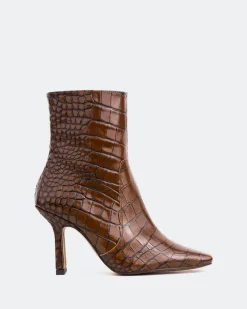 Ankle Boots-L'INTERVALLE Bourget Tan Croco