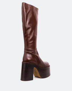 Platform|Tall Boots-L'INTERVALLE Bowie Chestnut Leather