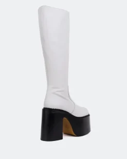 Platform|Tall Boots-L'INTERVALLE Bowie White Leather