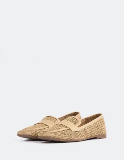 Loafers-L'INTERVALLE Brescia Camel Rafia