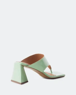 Mules-L'INTERVALLE Bulevar Green Leather