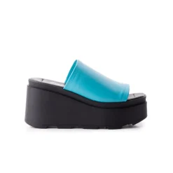 Wedges|Mules-L'INTERVALLE Bunny Blue Leather