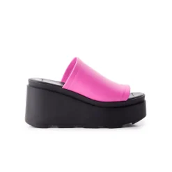 Wedges|Mules-L'INTERVALLE Bunny Fuschia Leather