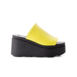 Wedges|Mules-L'INTERVALLE Bunny Yellow Leather