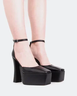 Platforms-L'INTERVALLE Cabaret Black Leather/Cuir Noir