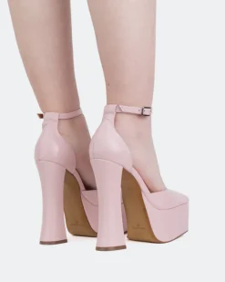 Platforms-L'INTERVALLE Cabaret, Lt.Pink Leather/Cuir Rose P.