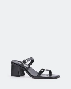 Mid Heels-L'INTERVALLE Cagliari Black Leather