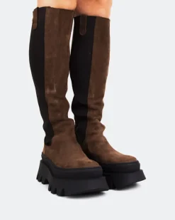 Chelsea|Tall Boots-L'INTERVALLE Calgary Brown Nubuck