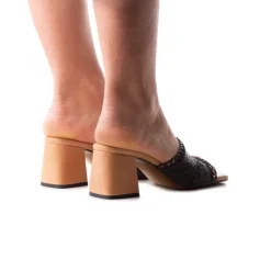 Mid Heels|Mules-L'INTERVALLE Calzada Black Knit
