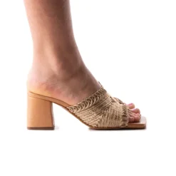 Mid Heels|Mules-L'INTERVALLE Calzada Bronze Knit