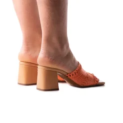 Mid Heels|Mules-L'INTERVALLE Calzada Orange Knit