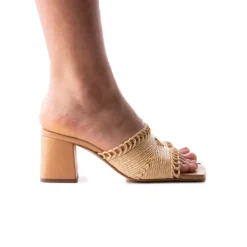 Mid Heels|Mules-L'INTERVALLE Calzada Tan Knit