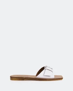 Wood Sandals|Flats-L'INTERVALLE Campari Off White Leather