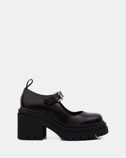 Mary-jane-L'INTERVALLE Canny Black Leather