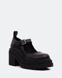 Mary-jane-L'INTERVALLE Canny Black Leather