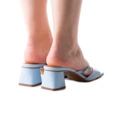Mid Heels|Mules-L'INTERVALLE Carrera Light Blue Leather