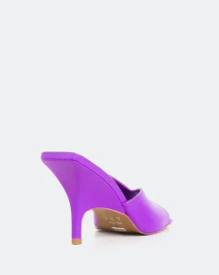 Mules-L'INTERVALLE Caviana, Purple Leather/Cuir Violet