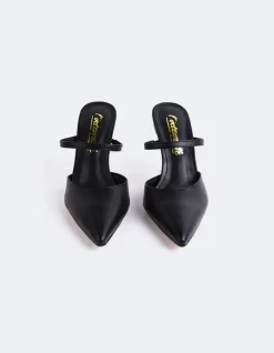 Mules-L'INTERVALLE Celandine Black Leather