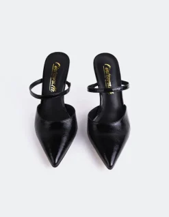 Mules-L'INTERVALLE Celandine Black Naplack