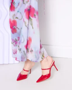 Mules-L'INTERVALLE Celandine Red Naplack