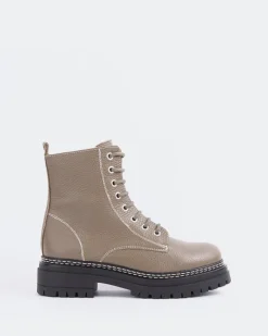 Ankle Boots-L'INTERVALLE Chandler Taupe Leather