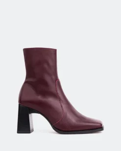 Ankle Boots-L'INTERVALLE Chard Burgundy Leather