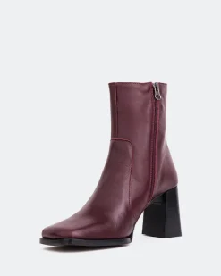 Ankle Boots-L'INTERVALLE Chard Burgundy Leather