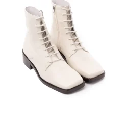 Ankle Boots-L'INTERVALLE Chertsy Off White Leather