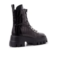 Ankle Boots-L'INTERVALLE Chico Black Croco