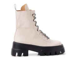 Ankle Boots-L'INTERVALLE Chico Off White Croco