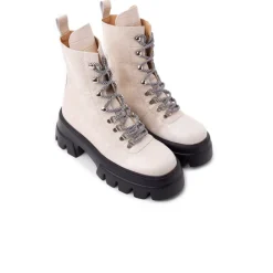 Ankle Boots-L'INTERVALLE Chico Off White Croco
