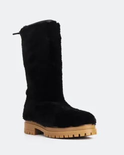 Tall Boots-L'INTERVALLE Chow Black Faux Fur
