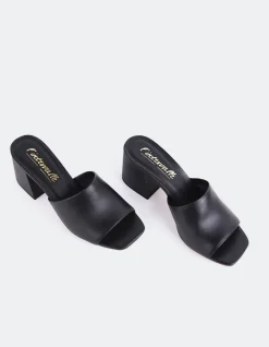 Mid Heels|Mules-L'INTERVALLE Clarabelle Black Leather