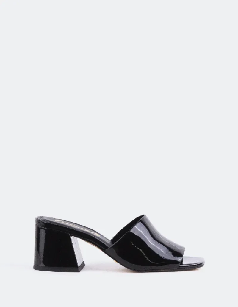 Mid Heels|Mules-L'INTERVALLE Clarabelle Black Patent