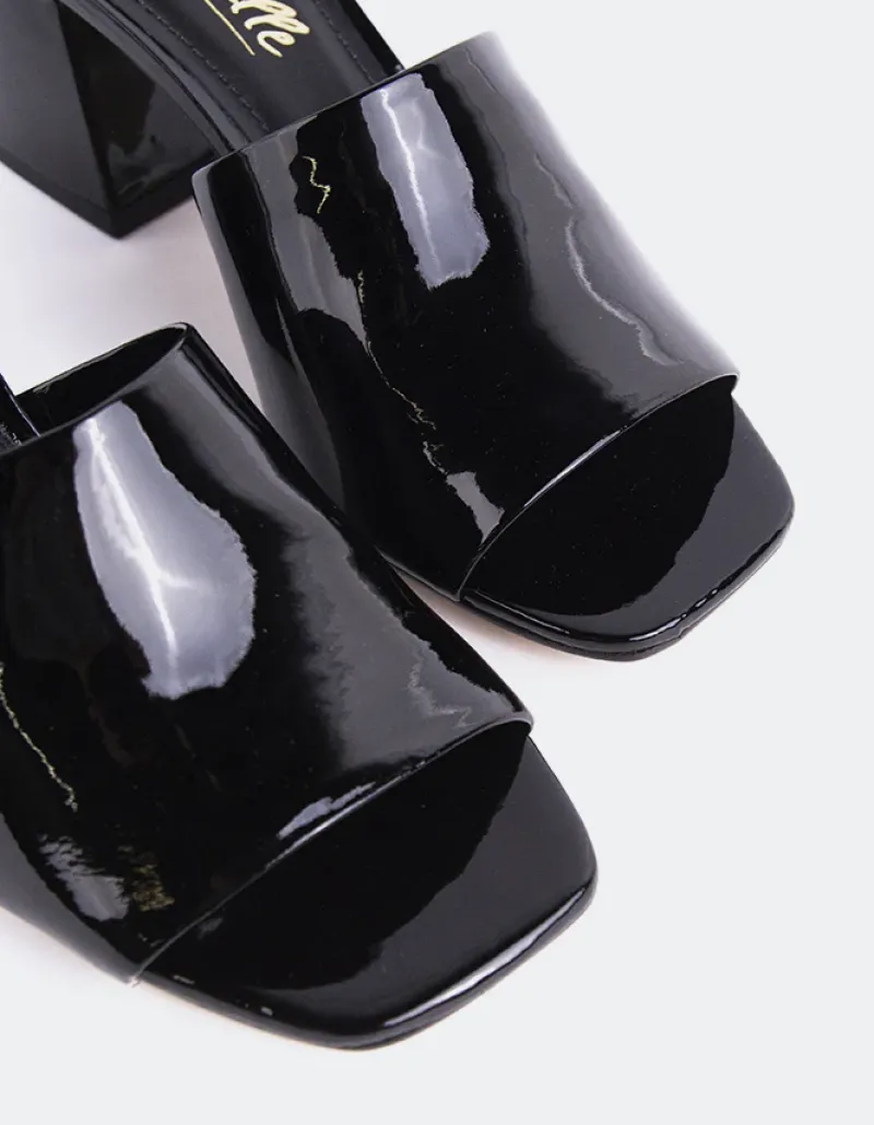 Mid Heels|Mules-L'INTERVALLE Clarabelle Black Patent